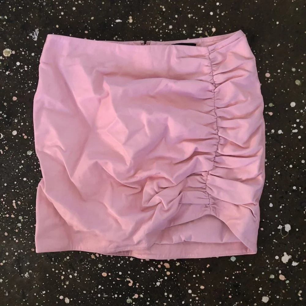 LAMARQUE X REVOLVE Aricia Skirt Mini Orchid Pink Pastel Leather 6 NWT $375 - Picture 6 of 8